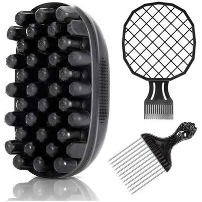 Unbranded Premium Twist Hair Sponge Brush, Twist Styler Comb Set for Men & Women, Metal Br Unbranded Premium Twist Hair Sponge Brush, Twist Styler Comb Set for Men & Women, Metal Br