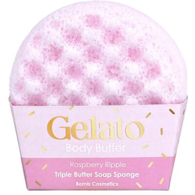 Bomb Cosmetics Raspberry Ripple Gelato Body Buffer Triple Butter Soap Sponge Bomb Cosmetics Raspberry Ripple Gelato Body Buffer Triple Butter Soap Sponge
