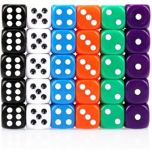 H&S 30x Dice 6 Sided 16mm 6 Colours Spot Dice Set for Dice Games H&S 30x Dice 6 Sided 16mm 6 Colours Spot Dice Set for Dice Games