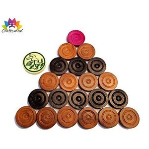 Unbranded Carrom Coin Set of 24 Coins Sheesham Wood Champion Carrom Coins + Striker Unbranded Carrom Coin Set of 24 Coins Sheesham Wood Champion Carrom Coins + Striker