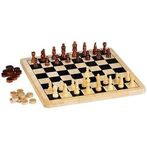 Chad Valley Wooden Chess and Draughts Board Game Chad Valley Wooden Chess and Draughts Board Game