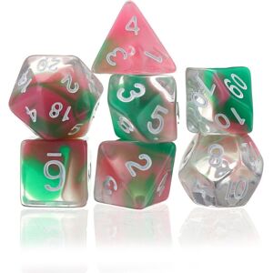 GreenZech () 7Pcs Glitter Clear Polyhedral Dice Resin Dices Set Role Playing Board Party T GreenZech () 7Pcs Glitter Clear Polyhedral Dice Resin Dices Set Role Playing Board Party T