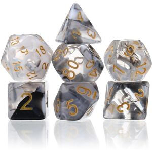 GreenZech () 7Pcs Glitter Clear Polyhedral Dice Resin Dices Set Role Playing Board Party T GreenZech () 7Pcs Glitter Clear Polyhedral Dice Resin Dices Set Role Playing Board Party T