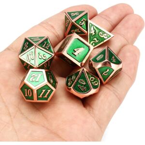 GreenZech () 7pcs Zinc Alloy Multisided Dices Set Enamel Embossed Heavy Metal Polyhedral D GreenZech () 7pcs Zinc Alloy Multisided Dices Set Enamel Embossed Heavy Metal Polyhedral D