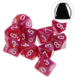GreenZech () 10pcs 10 Sided Dice D10 Polyhedral Dices Table Games EDC Gadget Playing Multi GreenZech () 10pcs 10 Sided Dice D10 Polyhedral Dices Table Games EDC Gadget Playing Multi