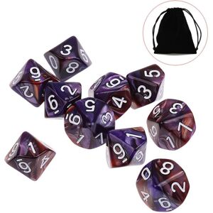 GreenZech () 10pcs 10 Sided Dice D10 Polyhedral Dices Table Games EDC Gadget Playing Multi GreenZech () 10pcs 10 Sided Dice D10 Polyhedral Dices Table Games EDC Gadget Playing Multi