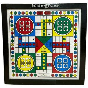 KidzBuzz Ludo, Snakes & Ladders Board Game Wooden 45X45CM - Board Game KidzBuzz Ludo, Snakes & Ladders Board Game Wooden 45X45CM - Board Game