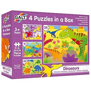 Galt Toys, 4 Puzzles in a Box - Dinosaurs, Dinosaur Jigsaw Puzzle for Kids, Ages Galt Toys, 4 Puzzles in a Box - Dinosaurs, Dinosaur Jigsaw Puzzle for Kids, Ages