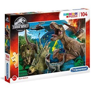 Clementoni - 27196 - Supercolor Puzzle - Jurassic World - 104 pieces - Made in I Clementoni - 27196 - Supercolor Puzzle - Jurassic World - 104 pieces - Made in I