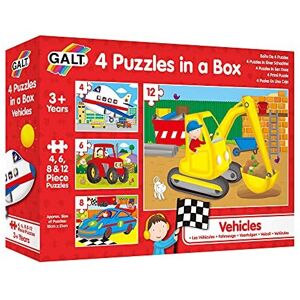Galt Toys, 4 Puzzles in a Box - Vehicles, Jigsaw Puzzle for Kids, Ages 3 Years P Galt Toys, 4 Puzzles in a Box - Vehicles, Jigsaw Puzzle for Kids, Ages 3 Years P