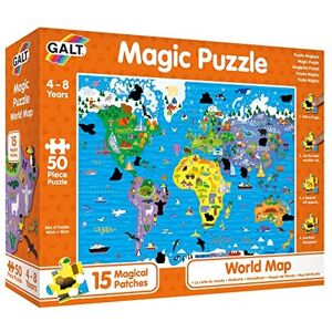 Galt, Magic Puzzle - World Map, Magic Puzzle, 50 piece Puzzle, Ages 4 to 8 Years Galt, Magic Puzzle - World Map, Magic Puzzle, 50 piece Puzzle, Ages 4 to 8 Years