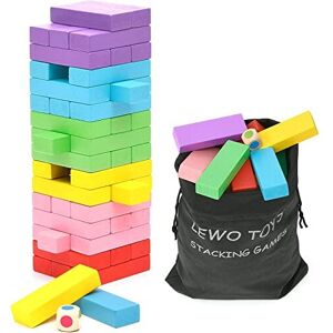 Lewo Wooden Tumble Tower Game for Kids, Stacking Toys Board Games Building Block Lewo Wooden Tumble Tower Game for Kids, Stacking Toys Board Games Building Block