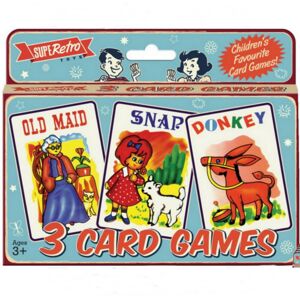 Kandy Toys Retro Set Of 3 Card Games Playing Cards - Old Maid Snap Donkey Kandy Toys Retro Set Of 3 Card Games Playing Cards - Old Maid Snap Donkey