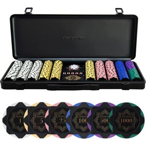 Display4top 500 Pieces Numbered Clay 13.5g Poker Chips Set with Case Display4top 500 Pieces Numbered Clay 13.5g Poker Chips Set with Case