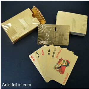 Unbranded (gold EURO) 24K Gold Playing Cards Plastic Poker Game Deck Foil Pokers pack Magi Unbranded (gold EURO) 24K Gold Playing Cards Plastic Poker Game Deck Foil Pokers pack Magi