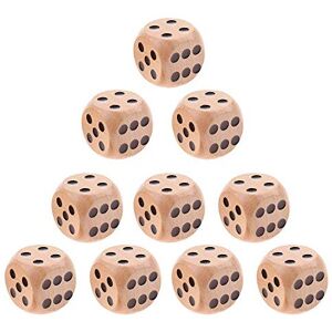Shuny 10 x Wooden Dice, Natural Wooden Dice, 16mm Wooden D6 Six Sided Dice, Table Game Shuny 10 x Wooden Dice, Natural Wooden Dice, 16mm Wooden D6 Six Sided Dice, Table Game