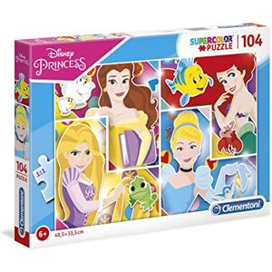 Clementoni - 27146 - Supercolor Puzzle - Disney Princess - 104 pieces - Made in Italy - jig Clementoni - 27146 - Supercolor Puzzle - Disney Princess - 104 pieces - Made in Italy - jig