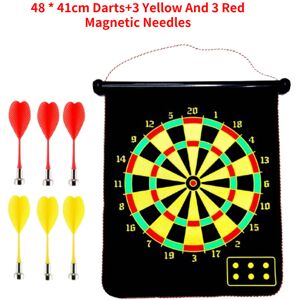 Unbranded (48*41cm/18.90*16.14in) Doublesided Magnetic Darts Board Game Set With 6 Darts F Unbranded (48*41cm/18.90*16.14in) Doublesided Magnetic Darts Board Game Set With 6 Darts F