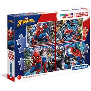 Clementoni - 21410 - Supercolor Puzzle - Spiderman - 20 + 60 + 80 + 180pc Puzzle Clementoni - 21410 - Supercolor Puzzle - Spiderman - 20 + 60 + 80 + 180pc Puzzle