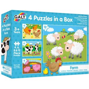 Galt Toys, 4 Puzzles in a Box - Farm, Ages 3 Plus Years Galt Toys, 4 Puzzles in a Box - Farm, Ages 3 Plus Years