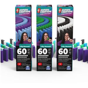spin master games H5 Domino Creations, 180-Piece Dominoes Set by Lily Hevesh Colorful 3-Pack Bundl spin master games H5 Domino Creations, 180-Piece Dominoes Set by Lily Hevesh Colorful 3-Pack Bundl