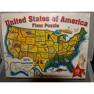 Melissa & Doug 48-Piece Deluxe United States Map Cardboard Floor Puzzle Melissa & Doug 48-Piece Deluxe United States Map Cardboard Floor Puzzle