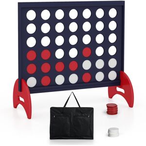 Costway 4-to-Score Game Wooden 4-in-a-row Game Set w/ 42 PCS Jumbo Rings Costway 4-to-Score Game Wooden 4-in-a-row Game Set w/ 42 PCS Jumbo Rings