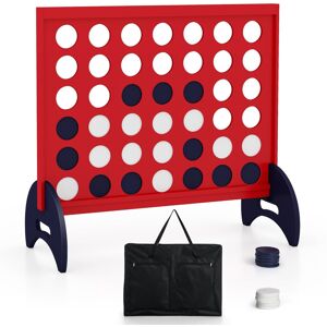 Costway 4-to-Score Game Wooden 4-in-a-row Game Set w/ 42 PCS Jumbo Rings Costway 4-to-Score Game Wooden 4-in-a-row Game Set w/ 42 PCS Jumbo Rings