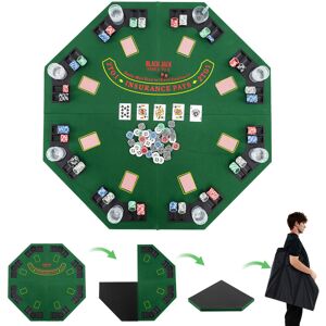 Costway 120cm 8-Player Foldable Poker Table Top w/Carrying Bag&Cup Holders-Green Costway 120cm 8-Player Foldable Poker Table Top w/Carrying Bag&Cup Holders-Green