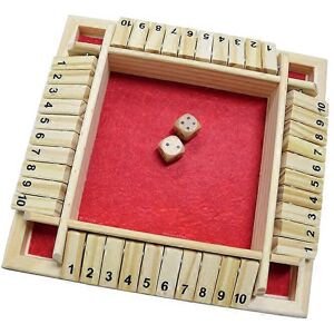 Unbranded (Red) Shut The Box Dice Game, 2-4 Players Board Game for Adults, Classic Wooden Unbranded (Red) Shut The Box Dice Game, 2-4 Players Board Game for Adults, Classic Wooden