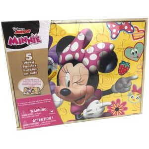 Disney Minnie Mouse 5 Wood Jigsaw Puzzles in Wood Storage Box Disney Minnie Mouse 5 Wood Jigsaw Puzzles in Wood Storage Box