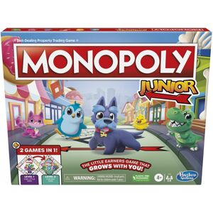 Hasbro Gaming Monopoly Junior Board Game 2-Sided Gameboard 2 Games in 1 Monop Hasbro Gaming Monopoly Junior Board Game 2-Sided Gameboard 2 Games in 1 Monop