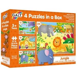 Galt Toys, 4 Puzzles in a Box - Jungle, Animal Jigsaw Puzzle for Kids, Ages 3 Ye Galt Toys, 4 Puzzles in a Box - Jungle, Animal Jigsaw Puzzle for Kids, Ages 3 Ye