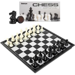 Snocyo Magnetic Folding Chess Set - Portable 9.7in Board with Magnetic Pieces, T Snocyo Magnetic Folding Chess Set - Portable 9.7in Board with Magnetic Pieces, T