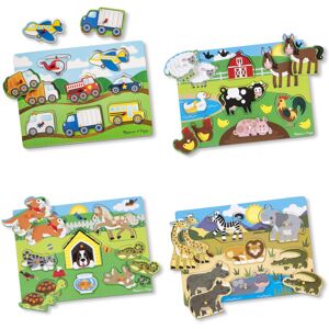 Melissa & Doug Wooden Peg Puzzle 4-Pack for Toddler and Preschool Boys and Girls Melissa & Doug Wooden Peg Puzzle 4-Pack for Toddler and Preschool Boys and Girls