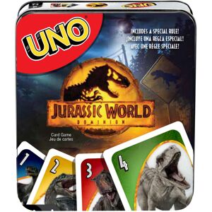 Mattel Games UNO Jurassic World Dominion Card Game Movie-Inspired Deck with Din Mattel Games UNO Jurassic World Dominion Card Game Movie-Inspired Deck with Din