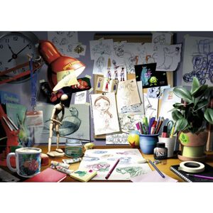 Ravensburger Disney Pixar Jigsaw Puzzle - The Artist's Desk 1000 Unique Pieces Ravensburger Disney Pixar Jigsaw Puzzle - The Artist's Desk 1000 Unique Pieces