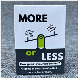 Unbranded Less Or More Card Game Cardboard Good Judgement Family Interesting Party Action Unbranded Less Or More Card Game Cardboard Good Judgement Family Interesting Party Action