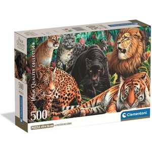 Clementoni Wild Cats Puzzle 500 pieces. 49 x 36 cm. Age 10+. Tiger Lion Puma Clementoni Wild Cats Puzzle 500 pieces. 49 x 36 cm. Age 10+. Tiger Lion Puma