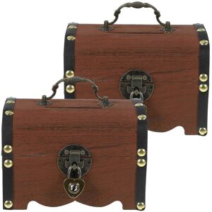 Kricely (As show, One size) 2pcs Vintage Treasure Holding Boxes Piggy Bank Organizer Sav Kricely (As show, One size) 2pcs Vintage Treasure Holding Boxes Piggy Bank Organizer Sav