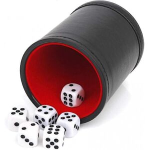 Unbranded Felt Lined Professional Dice Cup - with 6 Dice Quiet for Yahtzee Game Unbranded Felt Lined Professional Dice Cup - with 6 Dice Quiet for Yahtzee Game