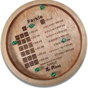 Kikidex (As show, One size) Wooden Dice Tray compatible with Farkle Classic Dice Game, F Kikidex (As show, One size) Wooden Dice Tray compatible with Farkle Classic Dice Game, F