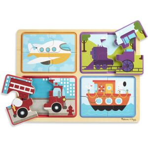 Melissa & Doug Natural Play Wooden Puzzle: Ready Set Go (Four 4-Piece Vehicle Melissa & Doug Natural Play Wooden Puzzle: Ready Set Go (Four 4-Piece Vehicle