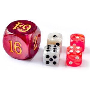 BESCON DICE 5pcs Set 30MM Backgammon Pearl Dice Large Cube + 4x16MM BESCON DICE 5pcs Set 30MM Backgammon Pearl Dice Large Cube + 4x16MM