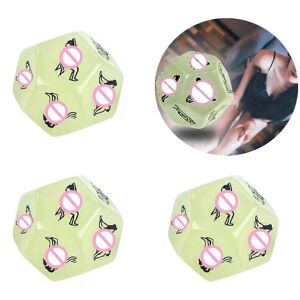Unbranded (As show, One size) 3Pcs 12-sided glow-in-the-dark erotic dice multi-sided body Unbranded (As show, One size) 3Pcs 12-sided glow-in-the-dark erotic dice multi-sided body