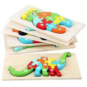 Kikidex (As show, One size) 1 Set Of 3d Wooden Puzzle Board Cartoon Dinosaur Jigsaw Educ Kikidex (As show, One size) 1 Set Of 3d Wooden Puzzle Board Cartoon Dinosaur Jigsaw Educ
