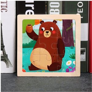 Unbranded (Bear) Flat Childrens Wooden Puzzle With Airplane Giraffe Panda Print Dinosaur W Unbranded (Bear) Flat Childrens Wooden Puzzle With Airplane Giraffe Panda Print Dinosaur W