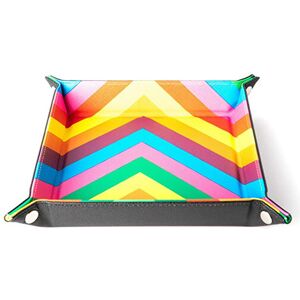 Asmodee Fold Up Velvet Dice Tray: Zig Zag Rainbow Asmodee Fold Up Velvet Dice Tray: Zig Zag Rainbow