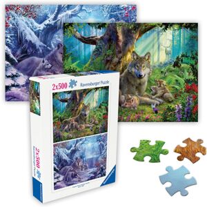 Ravensburger - Wolves - 2 x 500 Piece Jigsaw Puzzle - #1 Graceful Wolf Family at Ravensburger - Wolves - 2 x 500 Piece Jigsaw Puzzle - #1 Graceful Wolf Family at