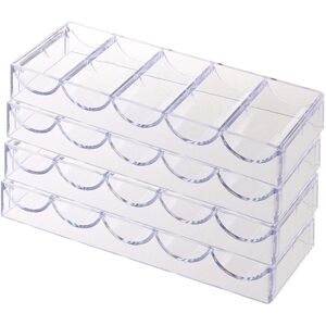 Unbranded 4x Acrylic Poker Chips Tray Storage Case 100 Chip for Party Home Casin Unbranded 4x Acrylic Poker Chips Tray Storage Case 100 Chip for Party Home Casin